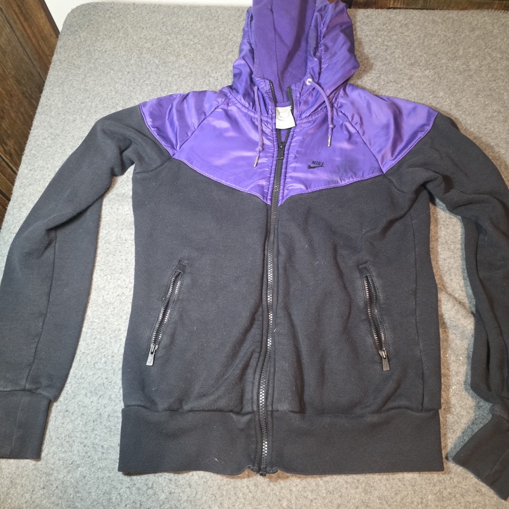 Nike Sportswear two-tone purple hooded jacket Medium I2